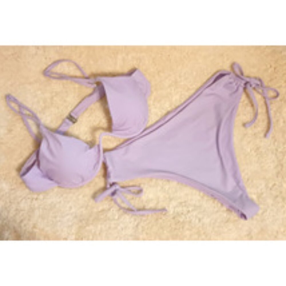 NWOT~ SHEIN 2 Piece Bikini Set Underwire Halter Triangle Bra & Hipster Bottom